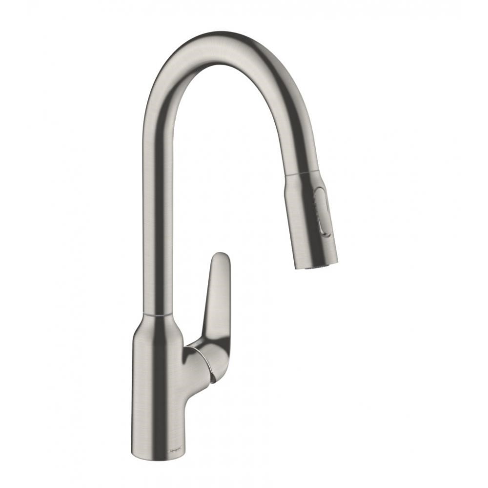 Hansgrohe Focus M42 Смеситель для кухонной мойки однорычажный 220, с выдв. изл.  цвет: нержав. сталь 71800800