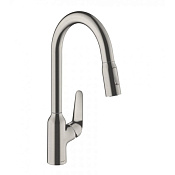 Hansgrohe Focus M42 Смеситель для кухонной мойки однорычажный 220, с выдв. изл.  цвет: нержав. сталь 71800800