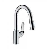 Hansgrohe Focus M42 Смеситель для кухонной мойки однорычажный 180 с выдвижным изливом, цвет: хром 71801000