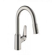 Hansgrohe Focus M42 Смеситель для кухонной мойки однорычажный 180, с выдв. изл. цвет: нержав. сталь 71801800