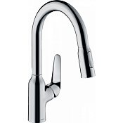 Hansgrohe Focus M42 Смеситель для кухонной мойки однорычажный 180 EcoSmart, с выдв. изл. цвет: хром 71862000