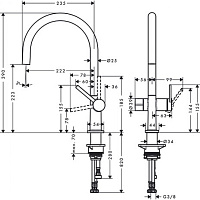Hansgrohe Talis M54 Смеситель для кухонной мойки однорычажный 220 1 тип струи, цвет: матовый черный 72805670