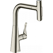 Hansgrohe Metris Select M71 Смеситель для кух. мойки однорыч. 240, с выдв. изл. цвет: нержав. сталь 73822800