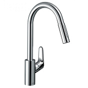 Hansgrohe Focus M41 Смеситель для кухонной мойки однорычажный 240 EcoSmart, с выдв. изл. цвет: хром 73895000