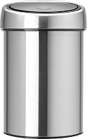 Brabantia Touch Bin Мусорное ведро нажимн., нержавеющая сталь на 3л, цвет: стальной матовый FPP 378645