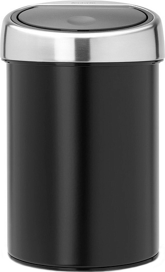 Brabantia Touch Bin Мусорное ведро нажимн., нержавеющая сталь на 3л, цвет: черный матовый 364440