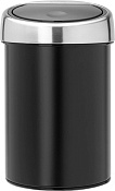 Brabantia Touch Bin Мусорное ведро нажимн., нержавеющая сталь на 3л, цвет: черный 364440