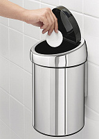 Brabantia Touch Bin Мусорное ведро нажимн., нержавеющая сталь на 3л, цвет: полированная сталь 363962