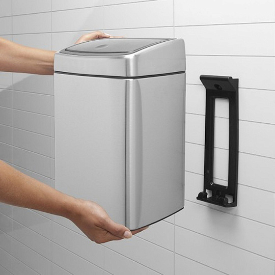 Brabantia Touch Bin Мусорное ведро нажимн., нержавеющая сталь на 10л, цвет: cтальной матовый FPP 477225