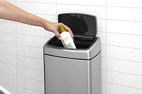 Brabantia Touch Bin Мусорное ведро нажимн., нержавеющая сталь на 10л, цвет: cтальной матовый FPP 477225