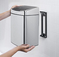 Brabantia Touch Bin Мусорное ведро нажимн., нержавеющая сталь на 10л, цвет: полированная сталь 477201