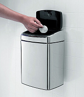 Brabantia Touch Bin Мусорное ведро нажимн., нержавеющая сталь на 10л, цвет: полированная сталь 477201