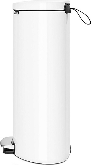 Brabantia FlatBack+ Мусорное ведро с педалью, нержавеющая сталь на 40л, цвет: белый 485244