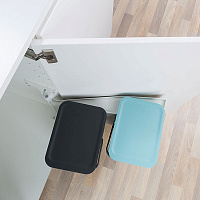 Brabantia Sort&Go Мусорное ведро с крышкой, пластик 2x12л, цвет: мятный и серый 109980
