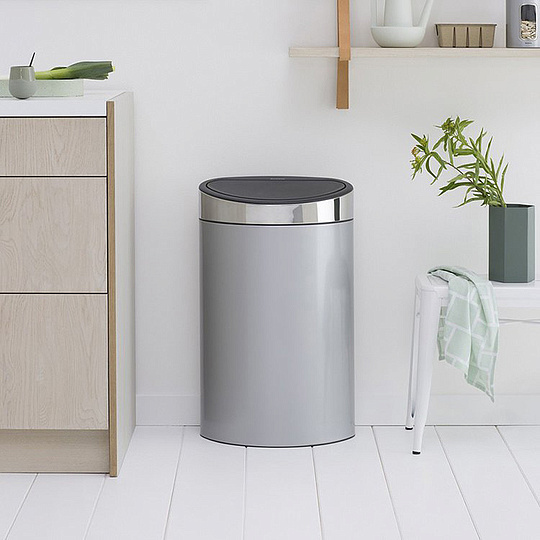Brabantia Touch Bin New Мусорное ведро нажимн., нержавеющая сталь на 40л, цвет: серый металлик 114861