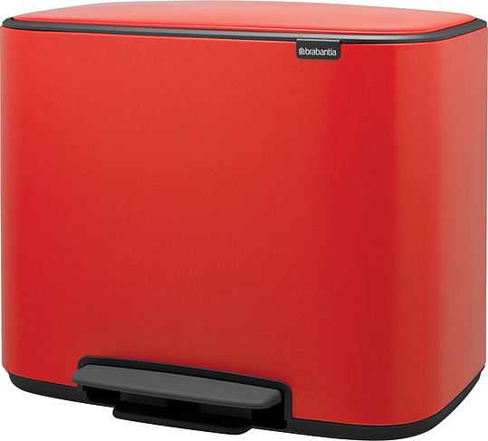 Brabantia Pedal Bin Bo Мусорное ведро с педалью, нержавеющая сталь на 36л, цвет: пламенно-красный 121401