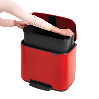 Brabantia Pedal Bin Bo Мусорное ведро с педалью, нержавеющая сталь на 36л, цвет: пламенно-красный 121401