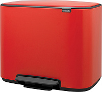 Brabantia Pedal Bin Bo Мусорное ведро с педалью, нержавеющая сталь на 36л, цвет: пламенно-красный 121401