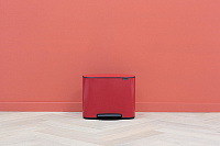 Brabantia Pedal Bin Bo Мусорное ведро с педалью, нержавеющая сталь на 36л, цвет: пламенно-красный 121401