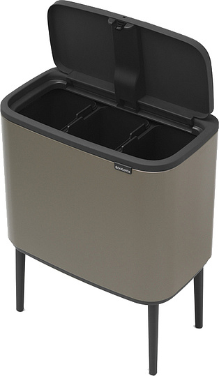 Brabantia Touch Bin Bo Мусорное ведро нажимн., нержавеющая сталь на 33л, цвет: платиновый 316043
