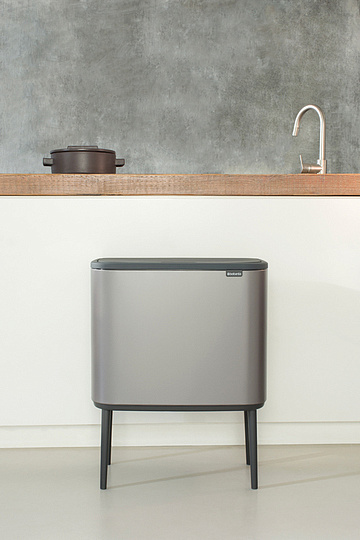 Brabantia Touch Bin Bo Мусорное ведро нажимн., нержавеющая сталь на 33л, цвет: платиновый 316043