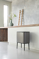 Brabantia Touch Bin Bo Мусорное ведро нажимн., нержавеющая сталь на 33л, цвет: платиновый 316043