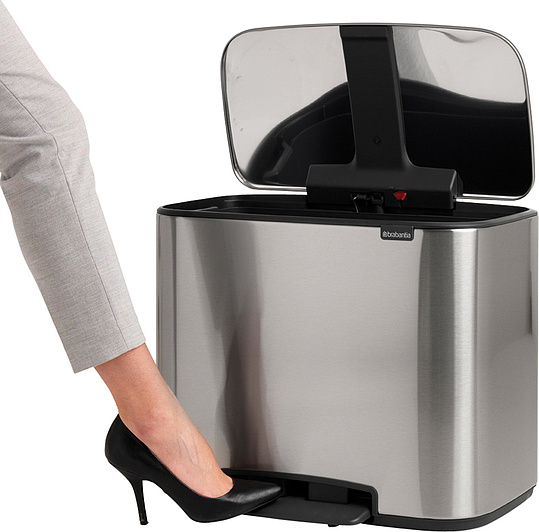 Brabantia Pedal Bin Bo Мусорное ведро с педалью, нержавеющая сталь на 34л, цвет: стальной матовый 121241
