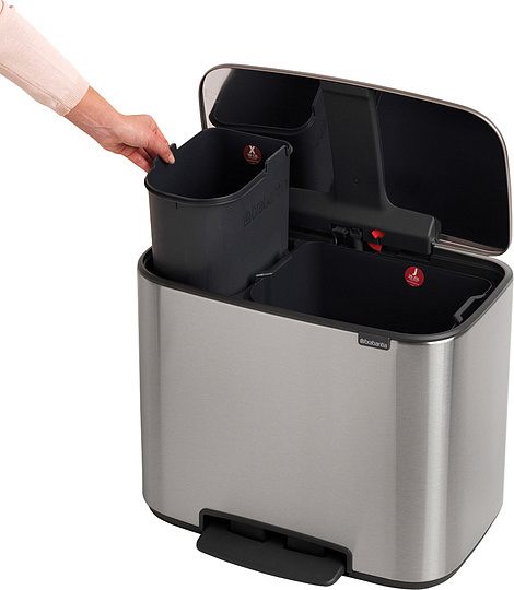 Brabantia Pedal Bin Bo Мусорное ведро с педалью, нержавеющая сталь на 34л, цвет: стальной матовый 121241