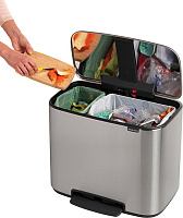 Brabantia Pedal Bin Bo Мусорное ведро с педалью, нержавеющая сталь на 34л, цвет: стальной матовый 121241