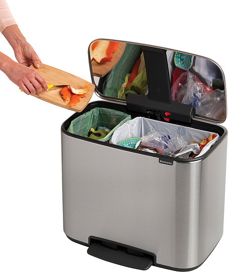 Brabantia Pedal Bin Bo Мусорное ведро с педалью, нержавеющая сталь на 34л, цвет: желтая маргаритка 121180