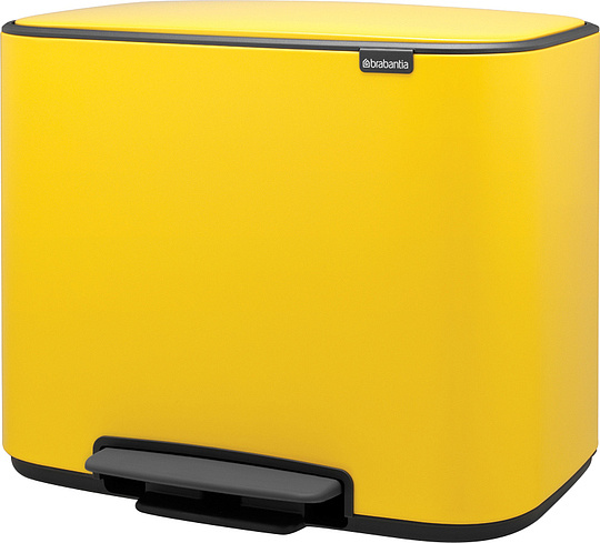 Brabantia Pedal Bin Bo Мусорное ведро с педалью, нержавеющая сталь на 34л, цвет: желтая маргаритка 121180