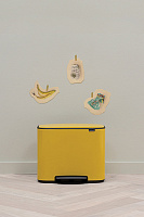 Brabantia Pedal Bin Bo Мусорное ведро с педалью, нержавеющая сталь на 34л, цвет: желтая маргаритка 121180