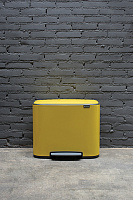 Brabantia Pedal Bin Bo Мусорное ведро с педалью, нержавеющая сталь на 36л, цвет: желтая маргаритка 121425