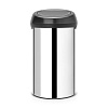 Brabantia Touch Bin Мусорное ведро нажимн., нержавеющая сталь на 60л, цвет: стальной полированный 402586