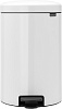 Brabantia NewIcon Мусорное ведро с педалью, нержавеющая сталь на 20л, цвет: белый 114243