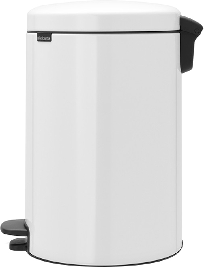 Brabantia NewIcon Мусорное ведро с педалью, нержавеющая сталь на 20л, цвет: белый 114243