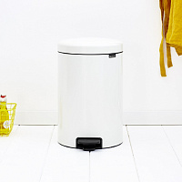 Brabantia NewIcon Мусорное ведро с педалью, нержавеющая сталь на 20л, цвет: белый 114243