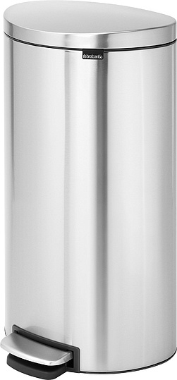 Brabantia FlatBack Мусорное ведро с педалью, нержавеющая сталь на 30л, цвет: стальной матовый FPP 482007