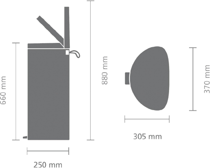 Brabantia FlatBack Мусорное ведро с педалью, нержавеющая сталь на 30л, цвет: стальной матовый FPP 482007