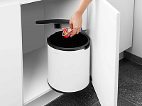 Brabantia Built-in Bin Мусорное ведро автоматич., нержавеющая сталь на 15л, цвет: белый 428081