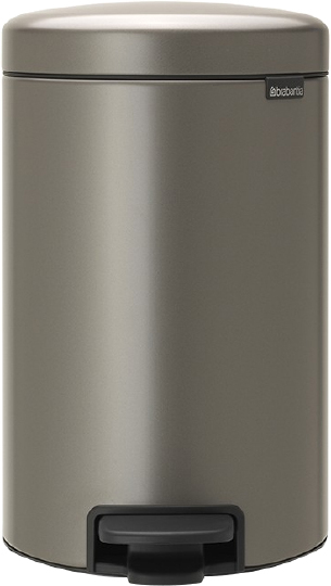 Brabantia NewIcon Мусорное ведро с педалью, нержавеющая сталь на 12л, цвет: платиновый 113628