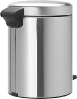 Brabantia NewIcon Мусорное ведро с педалью, нержавеющая сталь на 5л, цвет: стальной матовый FPP 112645