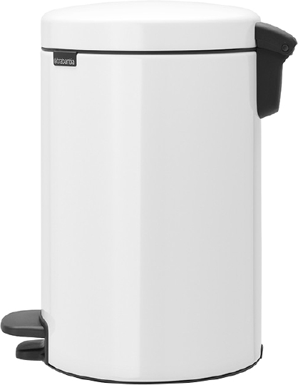 Brabantia NewIcon Мусорное ведро с педалью, нержавеющая сталь на 12л, цвет: белый 113864