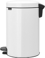 Brabantia NewIcon Мусорное ведро с педалью, нержавеющая сталь на 12л, цвет: белый 113864