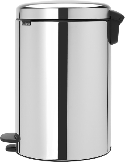 Brabantia NewIcon Мусорное ведро с педалью, нержавеющая сталь на 20л, цвет: стальной полированный 113987