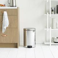 Brabantia NewIcon Мусорное ведро с педалью, нержавеющая сталь на 20л, цвет: стальной полированный 113987