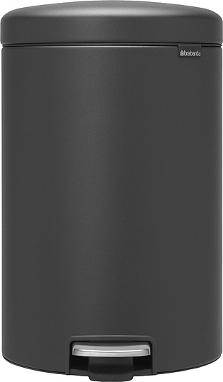 Brabantia NewIcon Мусорное ведро с педалью, нержавеющая сталь на 20л, цвет: минерально-графитовый 114182