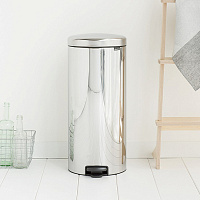 Brabantia NewIcon Мусорное ведро с педалью, нержавеющая сталь на 30л, цвет: стальной полированный 114366