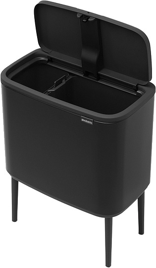 Brabantia Touch Bin Bo Мусорное ведро нажимн., нержавеющая сталь на 34л, цвет: черный матовый 316203