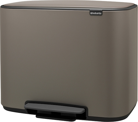 Brabantia Pedal Bin Bo Мусорное ведро с педалью, нержавеющая сталь на 34л, цвет: платиновый 121203